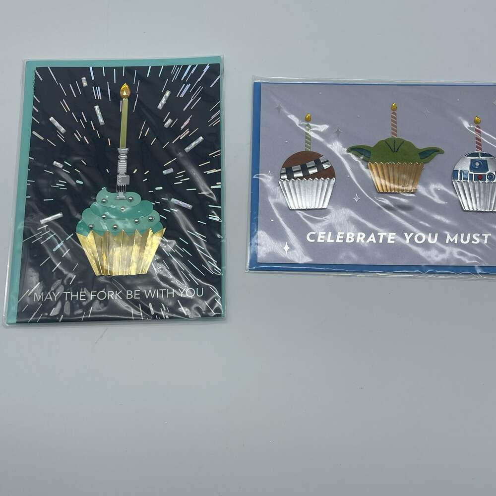 Papyrus Star Wars Birthday Card Lot of 2 Cupcake Designs